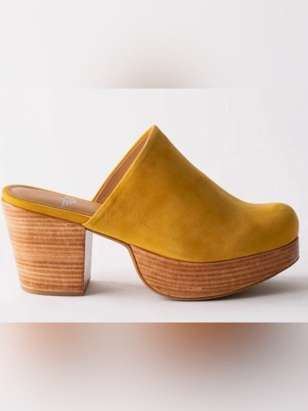 Fortress of Inca Yellow Suede Platform Mule Clog - Women's Slip-On Heel size 39